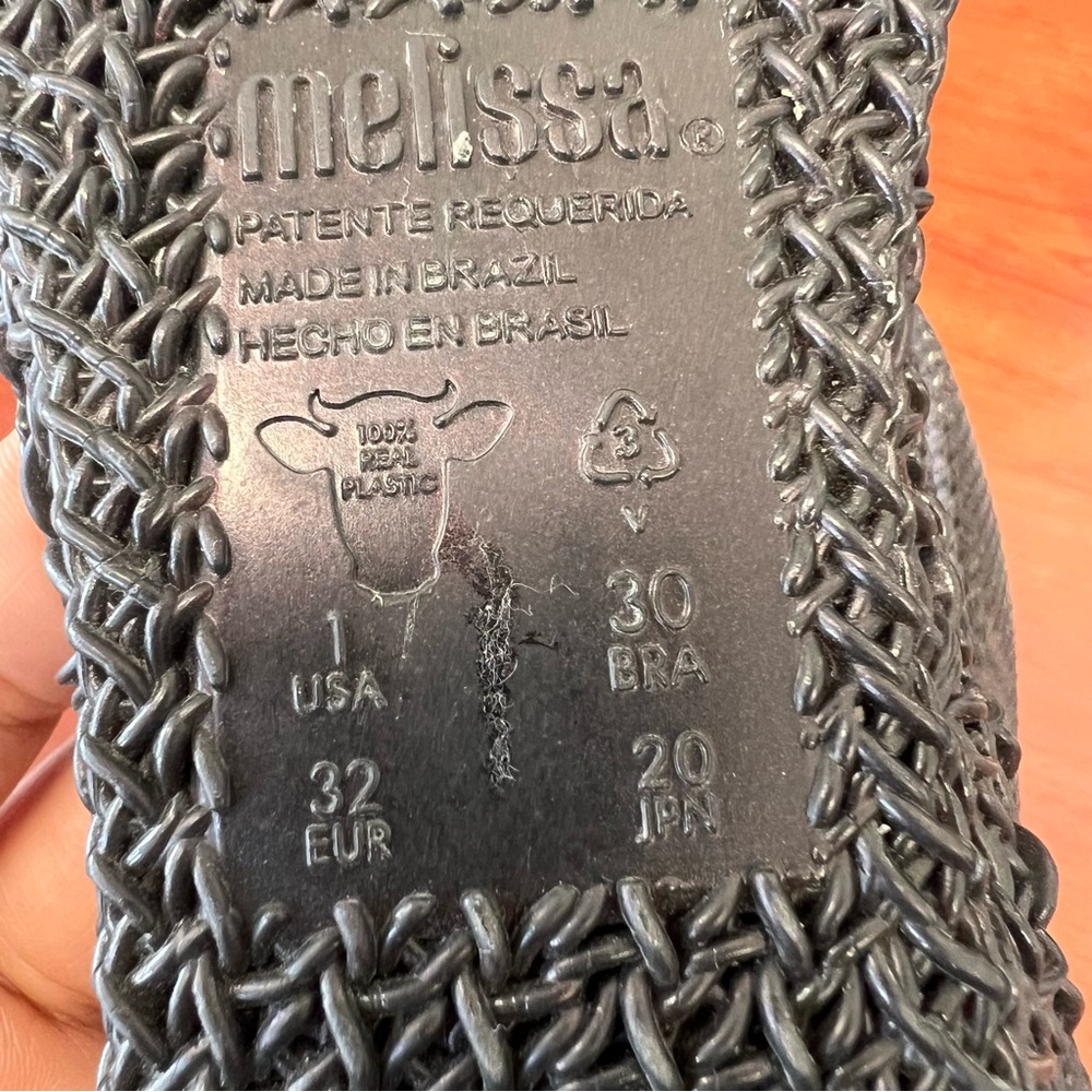 Mel by Melissa & Campana Girls Zig Zag black Copper Jelly Ballet Size 1 (U.S.) - Picture 5 of 15